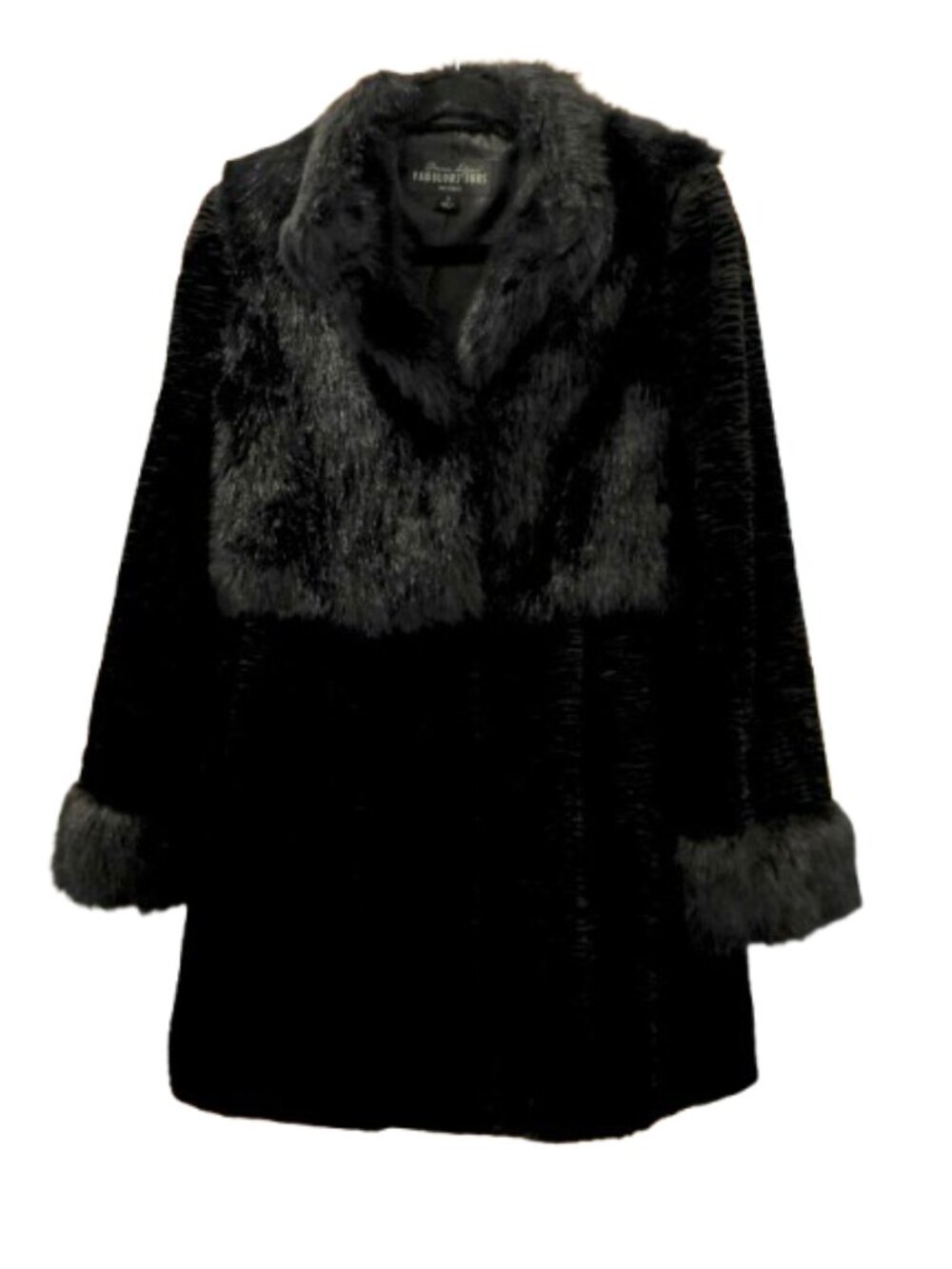 DONNA SALYERS FABULOUS FURS~Persian Lamb & Fox Stroller~FAUX FUR JACKET COAT